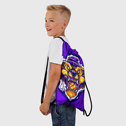 Рюкзак-мешок Граффити Лев фиолетовый, цвет: 3D-принт — фото 2