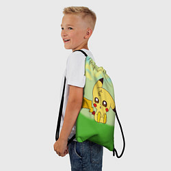 Рюкзак-мешок Пикачу на травке, цвет: 3D-принт — фото 2