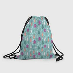 Рюкзак-мешок Лесные звери, цвет: 3D-принт
