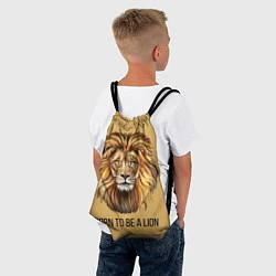 Рюкзак-мешок Рождённый быть львом, цвет: 3D-принт — фото 2