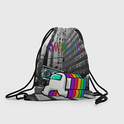 Рюкзак-мешок Among Us по улицам Нью-Йорка, цвет: 3D-принт
