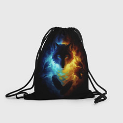 Рюкзак-мешок Волки в огне, цвет: 3D-принт