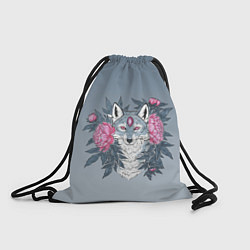 Рюкзак-мешок Тотем волка и цветы, цвет: 3D-принт