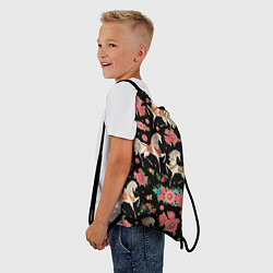 Рюкзак-мешок Лошади и цветы, цвет: 3D-принт — фото 2