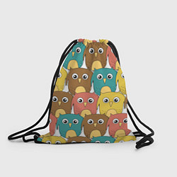 Рюкзак-мешок Разноцветные совы, цвет: 3D-принт