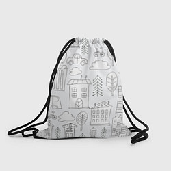 Рюкзак-мешок Нарисованный город, цвет: 3D-принт