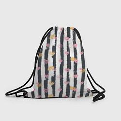 Рюкзак-мешок Влюбленные сердца с полосками, цвет: 3D-принт
