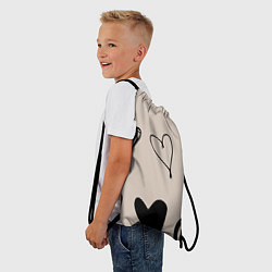 Рюкзак-мешок Сердечный паттерн, цвет: 3D-принт — фото 2