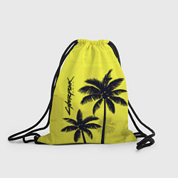 Рюкзак-мешок Cyberpunk 2077 - Пальмы, цвет: 3D-принт