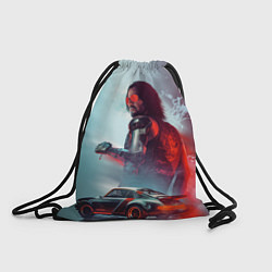 Рюкзак-мешок Cyberpunk 2077 Джонни и Порш, цвет: 3D-принт