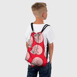 Рюкзак-мешок Розовые Черепа, цвет: 3D-принт — фото 2