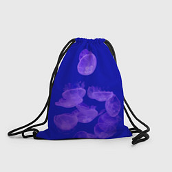 Рюкзак-мешок Медузы в синей глубине, цвет: 3D-принт