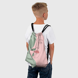 Рюкзак-мешок Девушка с листьями, цвет: 3D-принт — фото 2