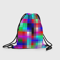 Рюкзак-мешок РАЗНОЦВЕТНЫЕ ПИКСЕЛИ КУБЫ, цвет: 3D-принт