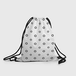 Рюкзак-мешок Черно-белый узор в горошек, цвет: 3D-принт