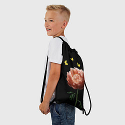Рюкзак-мешок Цветок и бабочка, цвет: 3D-принт — фото 2