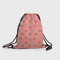 Рюкзак-мешок Кошки и цветы, цвет: 3D-принт