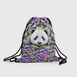 Мешок для обуви Панда среди цветов