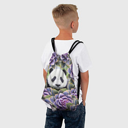 Рюкзак-мешок Панда среди цветов, цвет: 3D-принт — фото 2