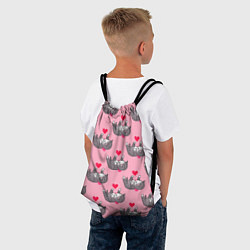 Рюкзак-мешок Пиксельные котики, цвет: 3D-принт — фото 2