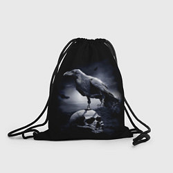 Рюкзак-мешок ЧЕРЕП И ВОРОН, цвет: 3D-принт