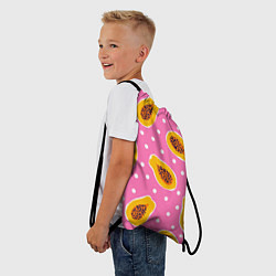 Рюкзак-мешок Папайя на розовом, цвет: 3D-принт — фото 2