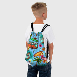 Рюкзак-мешок Пальмы, волны, серфинг, цвет: 3D-принт — фото 2