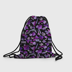 Рюкзак-мешок Геометрический фиолетовый, цвет: 3D-принт