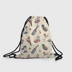 Рюкзак-мешок Винтажный Гавайский Рисунок, цвет: 3D-принт