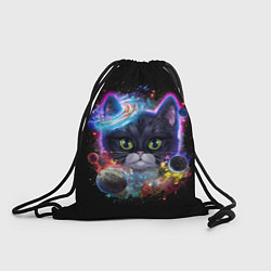 Рюкзак-мешок Космический котик и планеты, цвет: 3D-принт