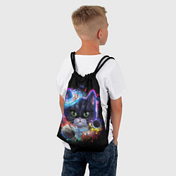 Рюкзак-мешок Космический котик и планеты, цвет: 3D-принт — фото 2