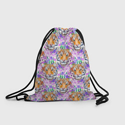Рюкзак-мешок Тигр в цветах, цвет: 3D-принт