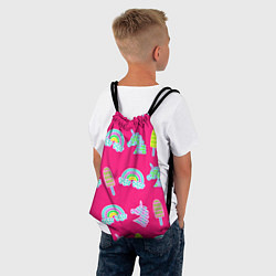Рюкзак-мешок Pop it радуга и единорог, цвет: 3D-принт — фото 2