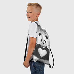 Рюкзак-мешок Панда Любовь Сердце Меланж, цвет: 3D-принт — фото 2