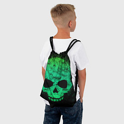 Рюкзак-мешок Зелёный череп, цвет: 3D-принт — фото 2