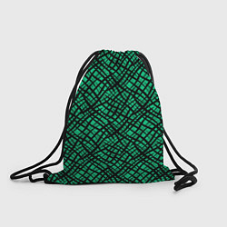 Рюкзак-мешок Абстрактный зелено-черный узор, цвет: 3D-принт