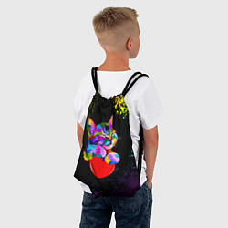 Рюкзак-мешок РАДУЖНЫЙ КОТИК RAINBOW KITTY, цвет: 3D-принт — фото 2