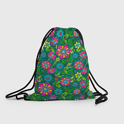 Рюкзак-мешок Поле разноцветных цветков, цвет: 3D-принт