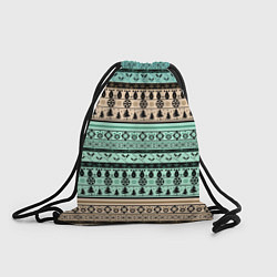 Рюкзак-мешок Новогодний зимний орнамент, цвет: 3D-принт