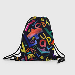 Рюкзак-мешок Буквы английского алфавита, цвет: 3D-принт
