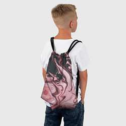Рюкзак-мешок Розовые Разводы С черными, цвет: 3D-принт — фото 2