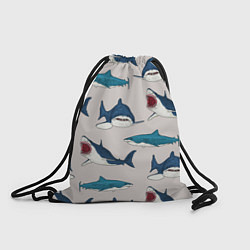 Рюкзак-мешок Кровожадные акулы паттерн, цвет: 3D-принт