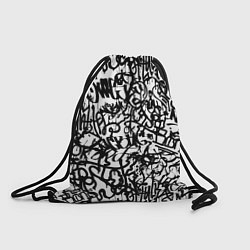 Рюкзак-мешок Graffiti black on white, цвет: 3D-принт