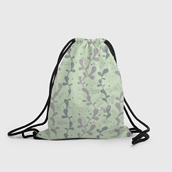 Рюкзак-мешок Растительный зеленый узор, цвет: 3D-принт