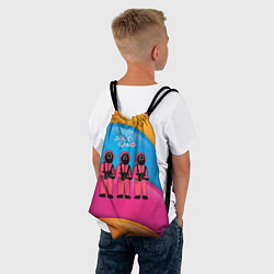 Рюкзак-мешок Игра в кальмара - красочный фон, цвет: 3D-принт — фото 2