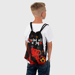 Рюкзак-мешок Игра в кальмара пламя, цвет: 3D-принт — фото 2