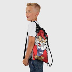 Рюкзак-мешок Тигр в красном, цвет: 3D-принт — фото 2