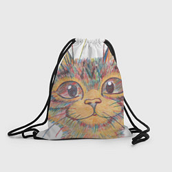 Рюкзак-мешок A 018 Цветной кот, цвет: 3D-принт