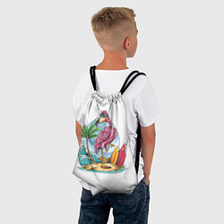 Рюкзак-мешок Фламинго На Острове, цвет: 3D-принт — фото 2