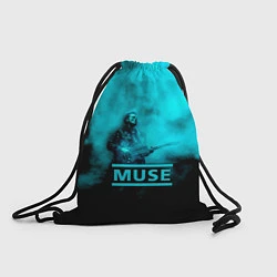 Рюкзак-мешок Мэттью Беллами бирюзовый туман Muse, цвет: 3D-принт